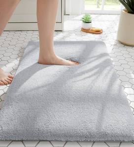 lot 64537 image: MINIDEAR Bathroom Rugs 24x17 Light Gray - Thick Memory Foam Bath Mat, Ultra Soft & Plush Fluffy, Non-Slip, Quick Dry, Absorbent Washable Floor Microfiber Mat for Tub, Home Decor Accessories