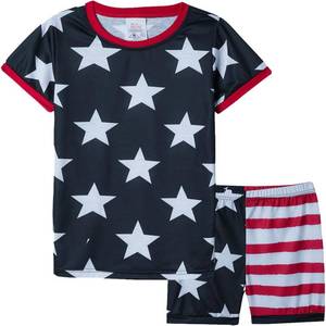 lot 64606 image: MyFav Boys Pajamas Short Sleeve Summer Comfy Stylish Cartoon Printed 2-Piece Pj Set