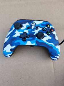 lot 145 image: Blue Camo Xbox One PowerA Wired Controller