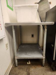 lot 15511 image: Commercial Stainless Steel Prep Table with Storage Bin