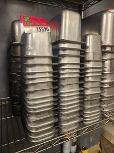 lot 15520 image: Bulk Lot of Commercial Stainless Steel Steam Table Pans