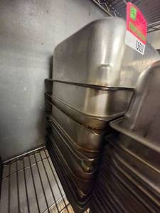lot 15521 image: Bulk Lot of Commercial Stainless Steel Steam Table Pans