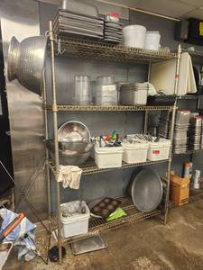 lot 15523 image: Commercial Chrome Wire Shelving Unit - CONTENTS NOT INCLUDED