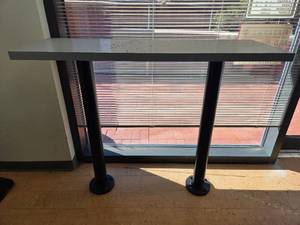 lot 15568 image: Commercial Bar Height Tables with Metal Bases