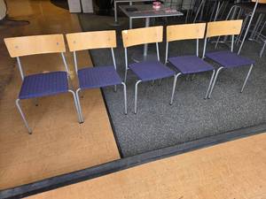 lot 15569 image: Stackable Office Guest Chairs with Wood Back - Set of 5