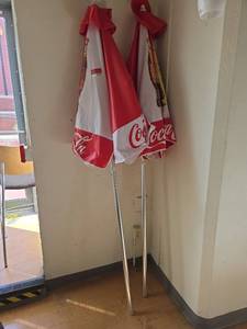 lot 15577 image: Coca-Cola Patio Umbrellas - Set of 2