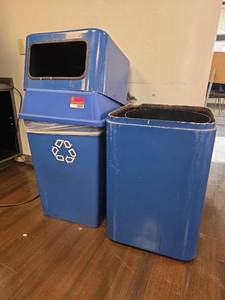 lot 15578 image: Blue Commercial Paper Recycling Bins - Set of 2