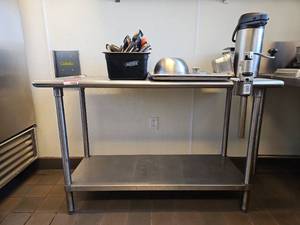 lot 15596 image: Stainless Steel Commercial Prep Table