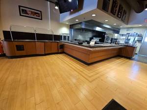 Commercial Cafeteria Serving Line with Sneeze Guards