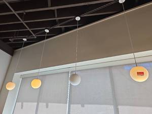 lot 15617 image: Modern Globe Pendant Light Fixture - Set of 4
