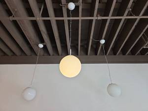 lot 15619 image: Modern Globe Pendant Light Fixtures - Set of 3