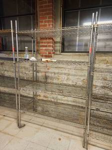 lot 15631 image: Commercial Chrome Wire Shelving Unit
