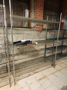 lot 15633 image: Commercial Chrome Wire Shelving Unit