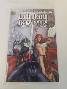 lot 89 image: Medieval Lady Death Belladonna #1 Platinum Foil Edition Comic Book w COA