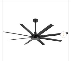 96- inch hvls industrial ceiling fan - large commercial industrial aluminum blade fan, remote control, Brushless Motor, 6 speeds, Indoor & Outdoor Use for courtyard, garage, store (black, 96 inch) - Retail: $300