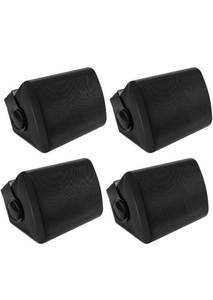 Herdio 5.25 Inches 600 Watts Passive Indoor Outdoor Speakers Wired Waterproof,Wall Mount Speakers with Loud Volume Suitable for Patio,Garden Home Theater,Black (2 Pairs) - Retail: $168