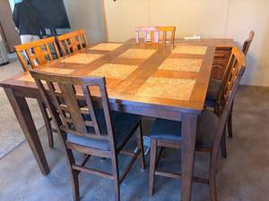 Bar High Table w/ 6 chairs 54" x 54" x 3'--FR