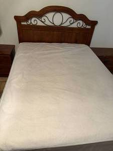 lot 1072 image: Queen Size Bed Complete and Baby Basinet & Boppy Pillow-- BR2