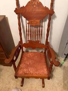 lot 1076 image: Antique Wood Rocker-- BR2