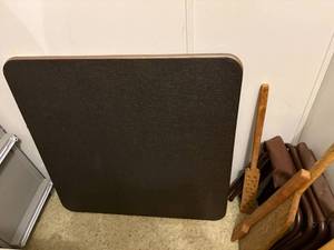 lot 1094 image: Card Table, Camp Stools & Wood Paddles-- BR2C