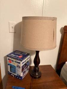lot 1096 image: Table Lamp & Max Chill Fan-- BR2