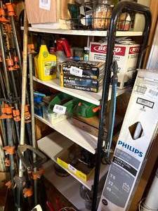 lot 1168 image: Shelf Unit and Contents of Bottom Shelf (only)-- WW