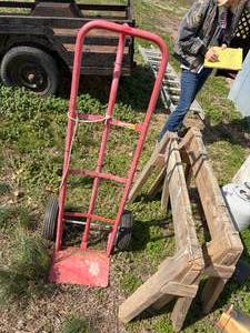 lot 1299 image: Saw Horses & Dolly Cart-- Outside S