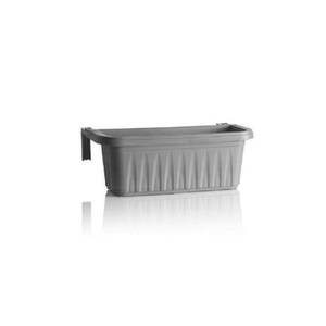 lot 12012 image: Apollo Exports International 20 Adjustable Railing Planter, Gray- Plastic