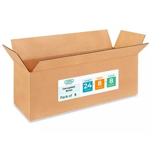 lot 30013 image: Long Moving & Shipping Boxes 24 x 8 x 8 inches (5-Pack) - Extra Strength 200 lb vs Regular - Corrugated Cardboard Boxes for Delivery - Long Box for USPS - Box to Pack Moving by IDL Packaging