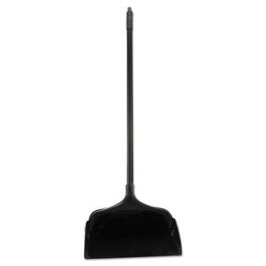 lot 30022 image: Rubbermaid Commercial Products Dustpan with Long Handle Plastic Black Compatible with Any Broom for LobbyRestaurantOfficeHomeDog Pooper Scooper 12.50 Wide