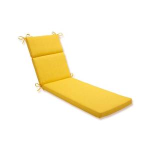 lot 61977 image: Pillow Perfect Fresco Solid IndoorOutdoor Patio Chaise Lounge Cushion Plush Fiber Fill, Weather and Fade Resistant, 72.5 x 21, Yellow
