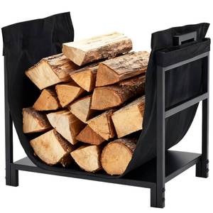 lot 61978 image: SMUG 18 Inch Firewood Rack Holder, Heavy Duty Logs Holder for Indoor Fireplace, Outdoor Metal Wood Pile Storage Stacker Organizer, Patio Logs Stand tool