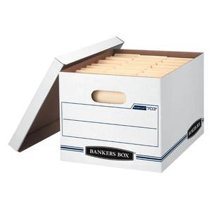 lot 61990 image: Bankers Box 4-Pack Basic Duty File Storage Boxes with Lids, LetterLegal, STORFILE, (0070308)