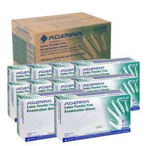 lot 61993 image: Adenna GOLD Disposable Latex Gloves 6 Mil, Powder Free Exam Glove with Precise Control & Textured Grip, Comfortable Fit for Medical, Dental & Industrial Use, Case of 900, small White