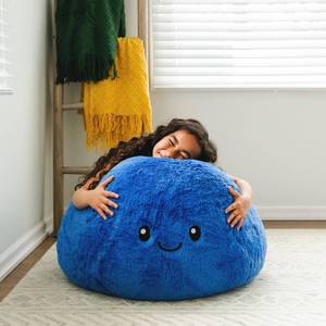 lot 72281 image: Big Joe Blueberry PlushiPals Super Soft Bean Bag Chair for Kids, Ultra-Soft Plush Polyester Blend, 2.5 feet Refillable