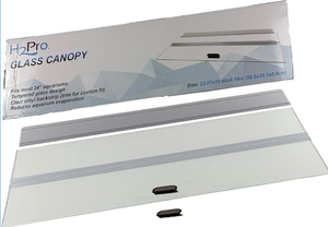 lot 72299 image: H2Pro Glass Canopy Aquarium Lid for Fresh & Saltwater Fish Tanks (24GT for Aqueon & Marineland 15 & 20 Tall Aquariums)