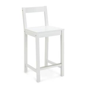 lot 72308 image: Amazon Basics Wooden Counter Height Bar Stool with Backrest for Kitchen Island, 24, White, 1 Unit