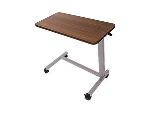 lot 72317 image: Vaunn Adjustable Medical Overbed Table With Wheels Walnut Brown