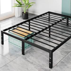 lot 32840 image: Sweetcrispy Queen Bed Frame - Heavy Duty Metal Platform Bed Frames Queen Size with Storage Space Under Frame, No Box Spring Needed, 14 Inches, Sturdy Steel Slat Support
