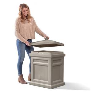 lot 32863 image: Step2 Express Package Delivery Box, Weather Resistant, Large Outdoor Parcel Storage, Made of Durable Plastic, No Installations, Secures Packages, Mocha