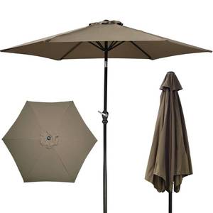 lot 32865 image: Elevon 9FT blue Outdoor Patio Umbrella with Push Button Tilt and Crank, Beach Umbrella for Sun Shades, Market Umbrella with 6 Sturdy Metal Ribs, UV Resistant Waterproof for Garden