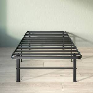 lot 32867 image: Zinus Rumi 14in Twin Metal Bed Frame, Quick Assembly SmartBase� Mattress Foundation, Heavy Duty Sturdy Steel with No Box Spring Needed, Eco-Friendly Packaging, Black