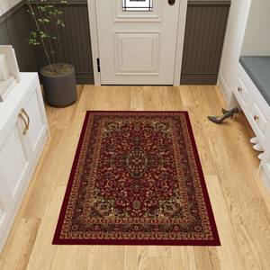 lot 32881 image: Ottomanson 33 x 47 Rugs for Living Room Oriental Area Rug for Bedroom - Non Slip Durable Large Floor Carpet for High Traffic Areas - Indoor Rug for Dining Room Kitchen Kids Playroom, Red