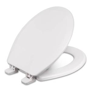 lot 10016 image: Centoco Round Toilet Seat, Heavy-Duty Wood Core with Plastic Scratch-Resistant Finish, Residential, Made in the USA, 700-001, White