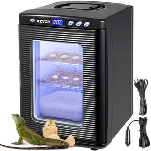 lot 11014 image: Happybuy Black Reptile Incubator 25L Scientific Lab Incubator Digital Incubator Cooling and Heating 5-42°C Reptile Egg Incubator 12V110V Work for Small Reptiles