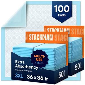 lot 11018 image: Chucks Pads Disposable Adult Underpads 100-Pack 36x36 XXXL Super-Absorbent Incontinence Bed Pads Large Leak-Proof Mattress Protector Pee Pads for Adults, Seniors, Kids & Pets