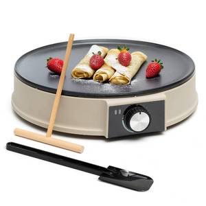 lot 17275 image: Moss & Stone 12�� Electric Griddle Pan & Crepe Machine, Non-Stick Electric Crepe Maker with Adjustable Temperature, Includes Spreader & Spatula �� Ideal for Pancakes, Blintzes & Tortillas - Retail $33