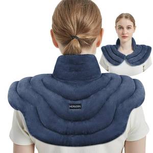 lot 17314 image: MORLIDEN Neck Heating Pad Microwavable for Shoulders, Warmer Wrap Microwave Heating Pad for Neck and Shoulders for Pain Relief (Navy Blue) - Retail $31