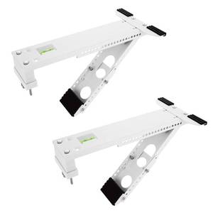 lot 17318 image: ZUQIAN 2 Pack Window Air Conditioner Support Bracket, Wall Mounting Unit Window Stand Mount AC Brackets Support, Universal for 5,000-24,000 BTU AC Units, Up to 165lbs - Retail $32