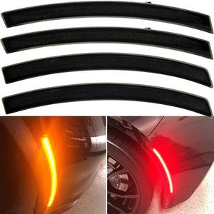 lot 17324 image: Three Pieces NJSBYL Smoked Lens Corvette C7 LED Front Rear Side Marker Lamps for 2014 2015 2016 2017 2018 2019 Chevy Corvette Grand Sport Stingray Z06 ZR1 Red Amber LED Turn Singal Light Kits Sidemarker Lamps - Retail $80